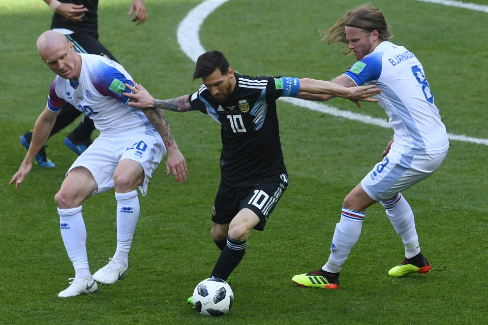 Lionel Messi and Argentina drew 1-1 with Iceland in their 2018 World Cup opener. (Getty)