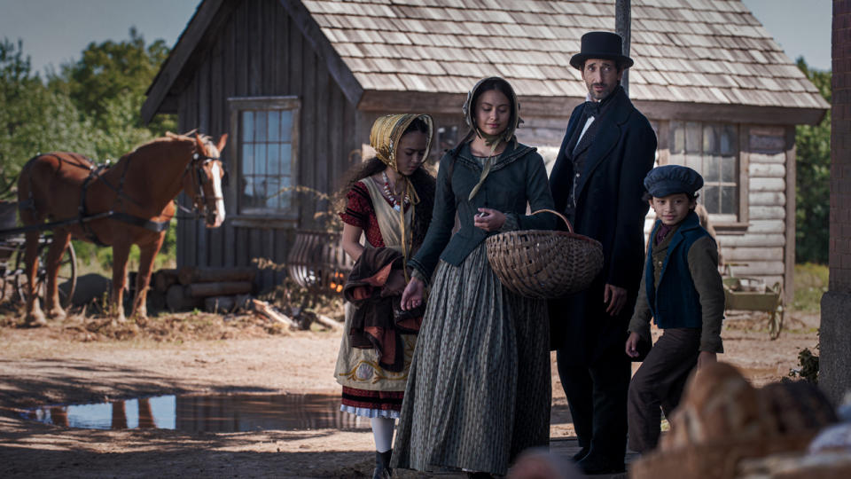 Jennifer Ens, Sirena Gulamgaus, Ian Ho, and Adrien Brody in Chapelwaite