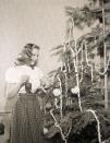 <p>From cranberry garland to popcorn strands, Deanna Durbin decorates an <em>impressive</em> Christmas tree. </p>