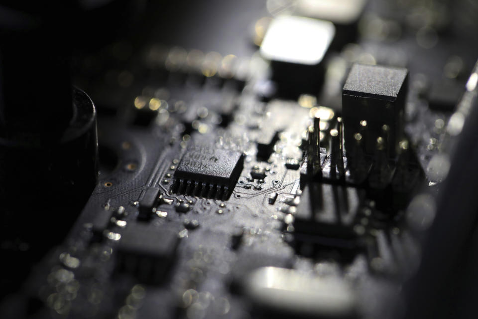 FILE - This Feb 23, 2019, file photo shows the inside of a computer. President Joe Biden is meeting with top executives from some of the country's leading technology companies and financial institutions as the White House works to enlist the private sector's help in firming up cybersecurity defenses against increasingly sophisticated attacks. (AP Photo/Jenny Kane, File)