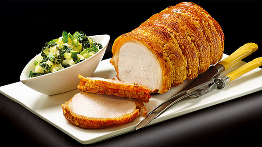 Roast Pork Loin and Crackling with Colcannon