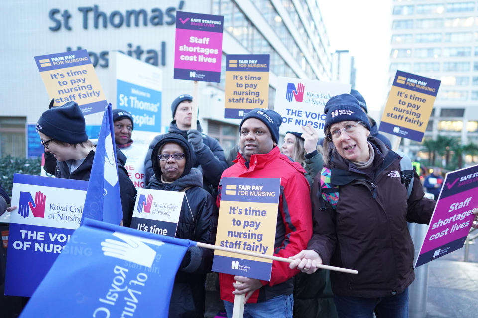 NHS nurses are striking this week for the first time in the century-plus history of the RCN. (PA/Getty)