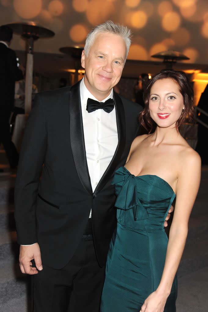 Tim Robbins, ex de Susan Sarandon, con la hija de la actriz Eva Amurri en una fiesta posterior a los Globos de Oro de 2012