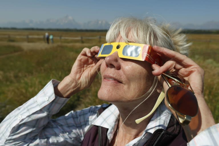 About 12 million people living in 14 US states will be in the path of totality, such as here in Grand Teton National Park in Wyoming