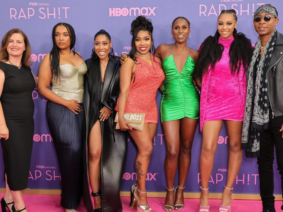 Issa Rae with the cast and crew of ‘Rap Sh!t’ (Getty Images)
