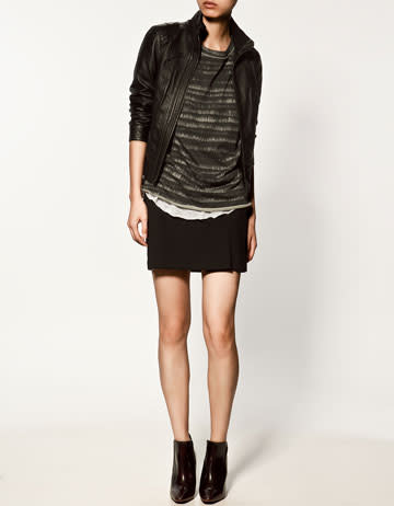 Combined leather jacket, $129