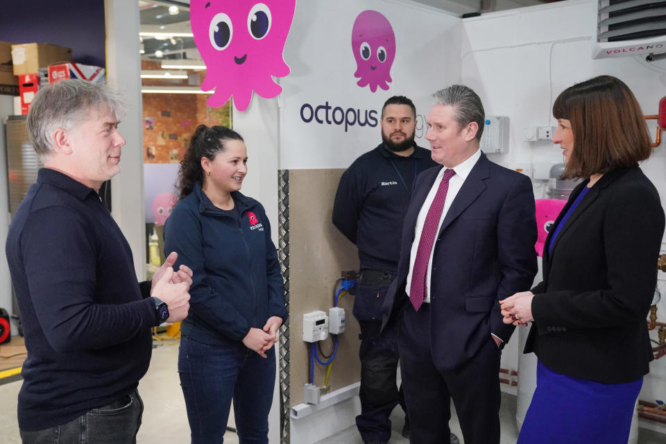 Octopus Energy boss Greg Jackson, left, said Prime Minister Sir Keir Starmer’s Government had made a ‘really good start’ on addressing issues in the energy market (Jonathan Brady/PA)