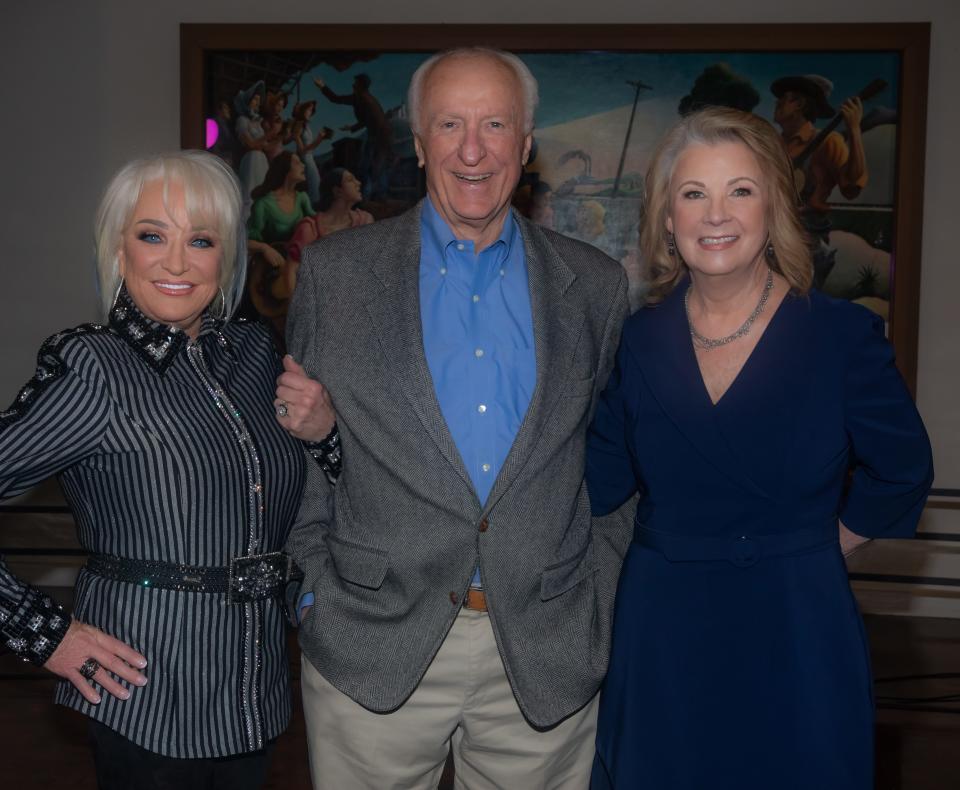 Tanya Tucker, Bob McDill and Patty Loveless are photographed during a press conference announcing them as the newest members of the Country Music Hall of Fame Monday, April 3, 2023.