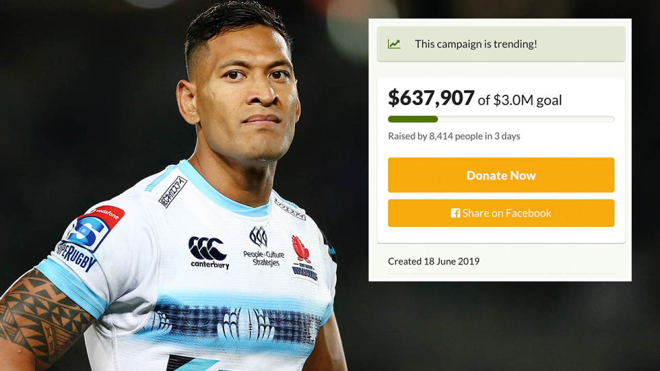 Israel Folau's fund has over $600,000. (Photo by Anthony Au-Yeung/Getty Images)