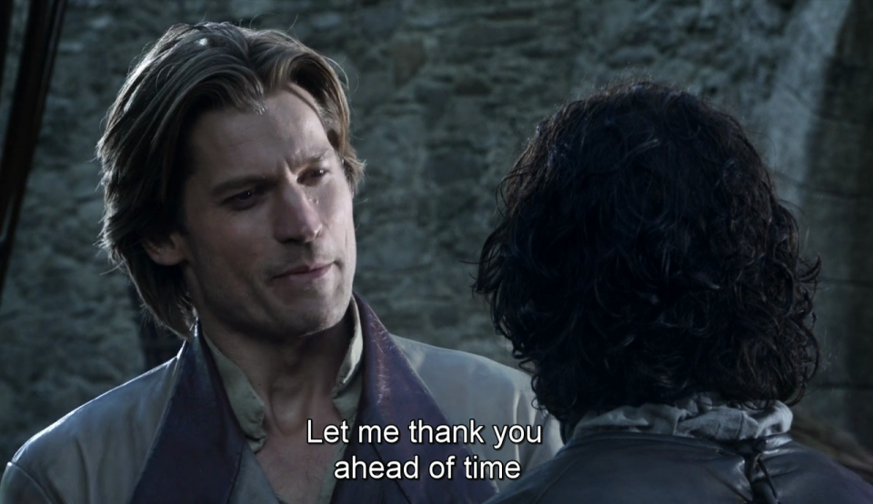 Jaime could regret his sarcy tone (credit: HBO)