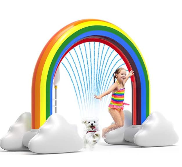 Perfect for the kiddos who want to splash around but aren't ready to swim yet. Find this rainbow sprinkler toy for $50 on <a href="https://amzn.to/2Zszu74" target="_blank" rel="noopener noreferrer">Amazon</a>.