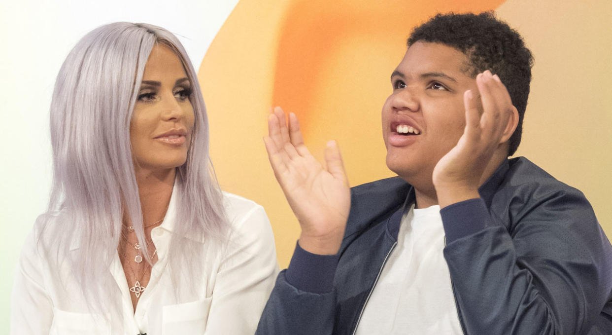 Katie Price with on Harvey on Loose Women in 2016 (ITV Pictures)