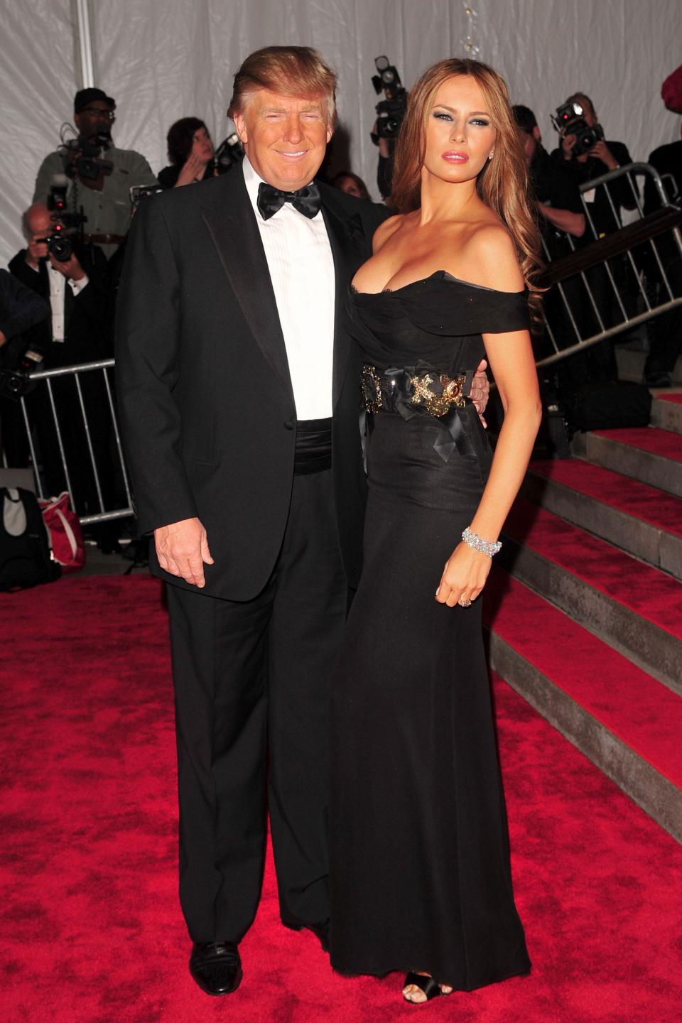 Donald Trump and Melania Trump at the Met Gala in 2009
