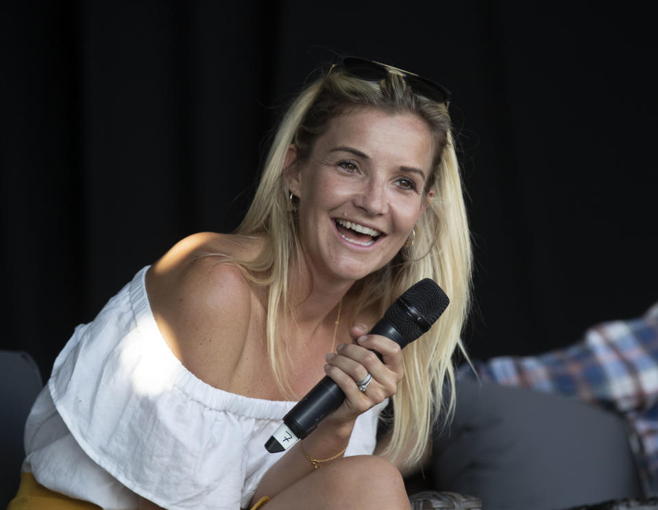 Countryfile presenter Helen Skelton speaking on the opening day of BBC Countryfile Live at Blenheim Palace near Woodstock, Oxfordshire.