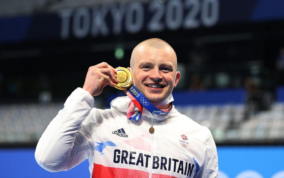 Swimmer Adam Peaty won individual and relay team gold medals at Tokyo