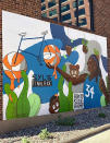 A mural depicting Minnesota Lynx center Sylvia Fowles (34) is shown on a building a few blocks from the Target Center, where the Lynx play home games, Wednesday, Aug. 10, 2022. One of the league's greatest centers is ready to move on to another career in mortuary science, no longer possessing the energy to stay in basketball shape. (Dave Campbell)