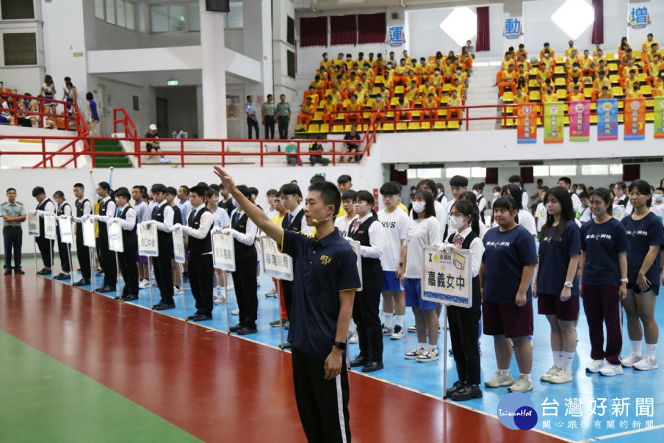 「113年嘉義市中小學聯合運動會」今天在嘉義市東區體育館盛大舉行開幕典禮／嘉義市府提供