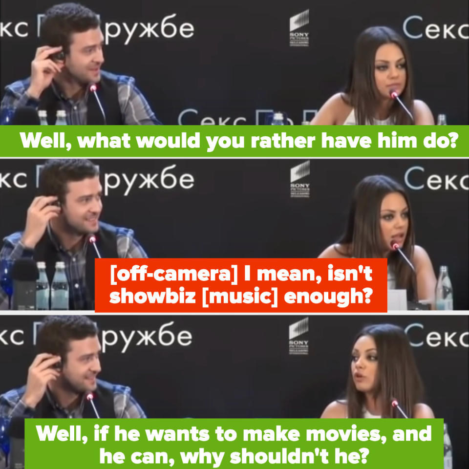 mila saying that if justin wants to make movies and he can then why shouldn't he