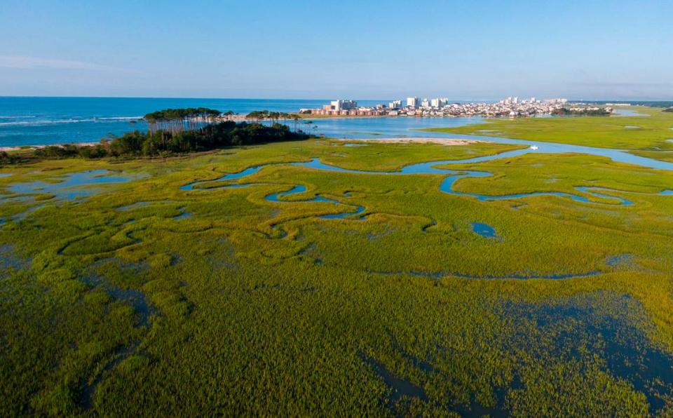 Waites Island is separated from the Cherry Grove section of North Myrtle Beach by Hog Inlet. Aug. 21, 2021.