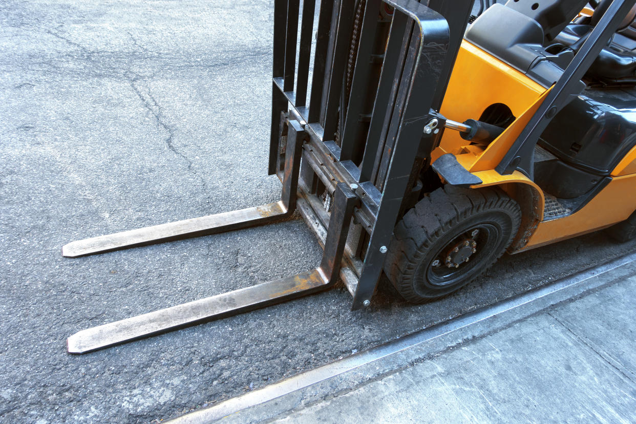 A close-up shot of a forklift. (PHOTO: Getty Images)