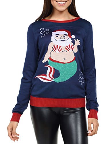 Santa Mermaid Ugly Christmas Sweater