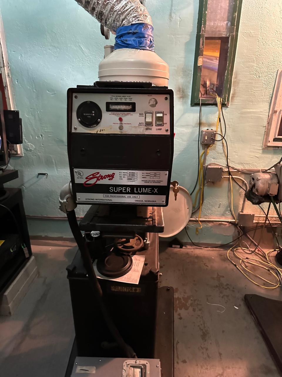 35mm projector at Cape Cinema that has been there since the '70s.