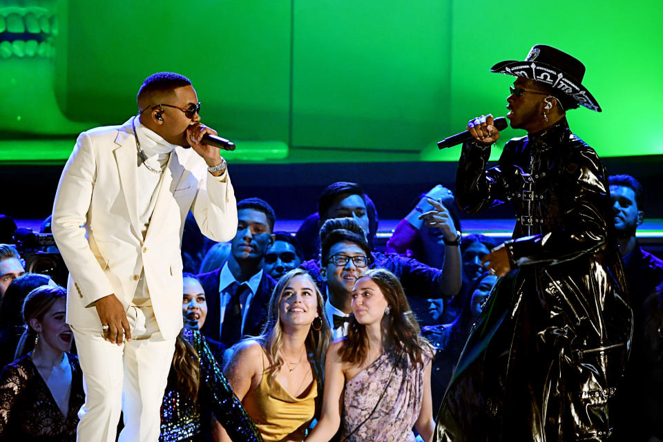 Nas and Lil Nas X perform onstage during the 62nd annual Grammy Awards. (Photo: Kevin Winter via Getty Images)