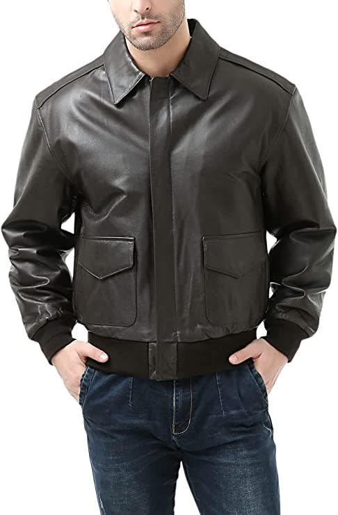 Best Mens leather jacket Landing-Leathers-Air-Force-A-2-Flight-Bomber-Jacket