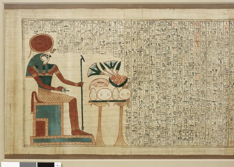 Detail of The Book Of The Dead OfQueen Nedjmet papyrus, Egypt, 1070 BC (British Museum/PA)