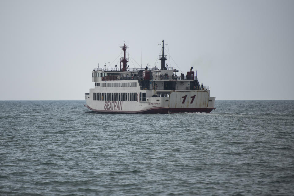 The ferry carrying the body of Shane Warne, pictured here departing to Surat Thani.