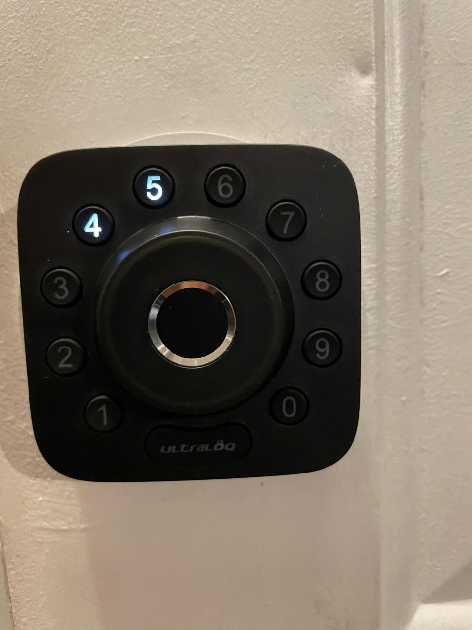 U-bolt mounted to door, smart locks
