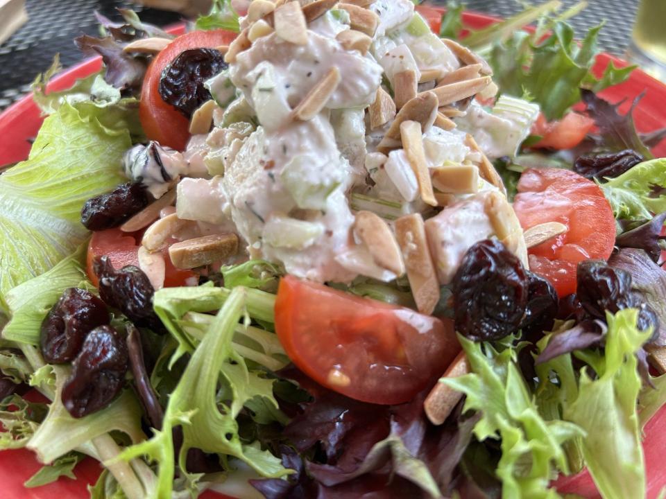 Chicken salad with dried cherries and almonds