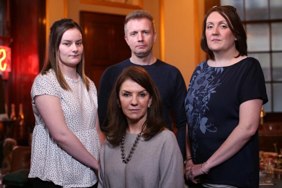 Dr Harper, front-centre, meets people living with severe IBS on the documentary (Channel 5/PA)