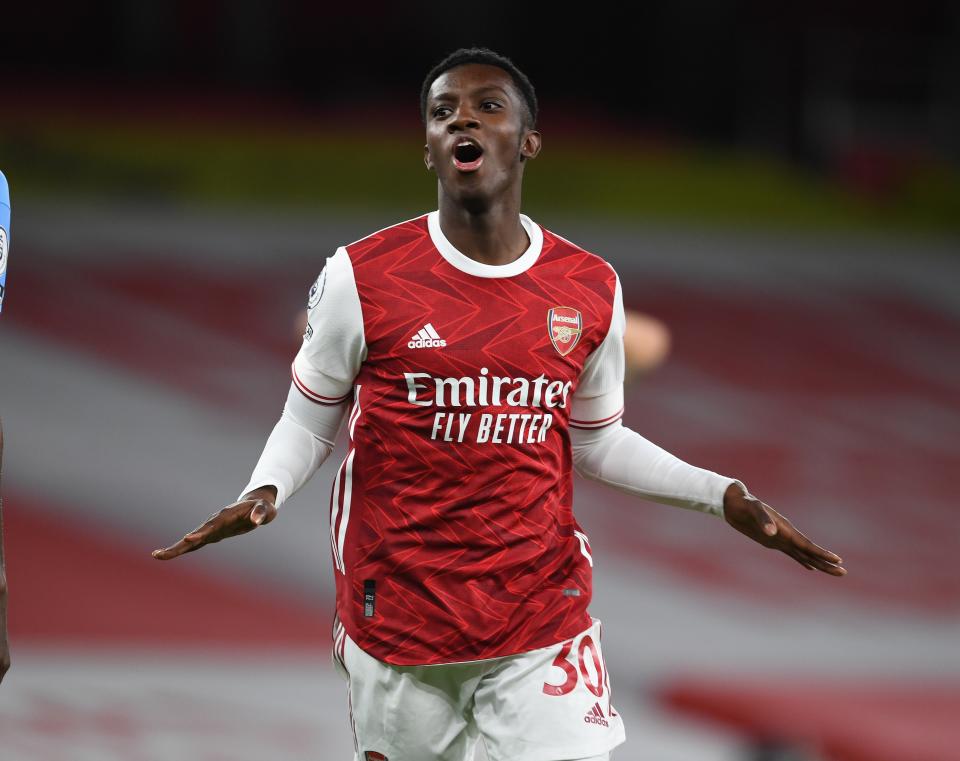 Eddie Nketiah is set to start for the Gunners (Arsenal FC via Getty Images)