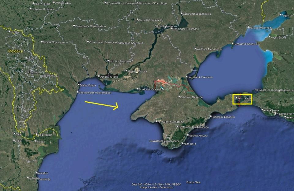 普丁和俄羅斯軍方今天醒悟了，知道烏克蘭戰機可以足夠接近克里米亞佔領地，並且可以向俄羅斯克里米亞大橋旁的刻赤港口發射巡航飛彈。   圖：翻攝自X帳號@GlasnostGone