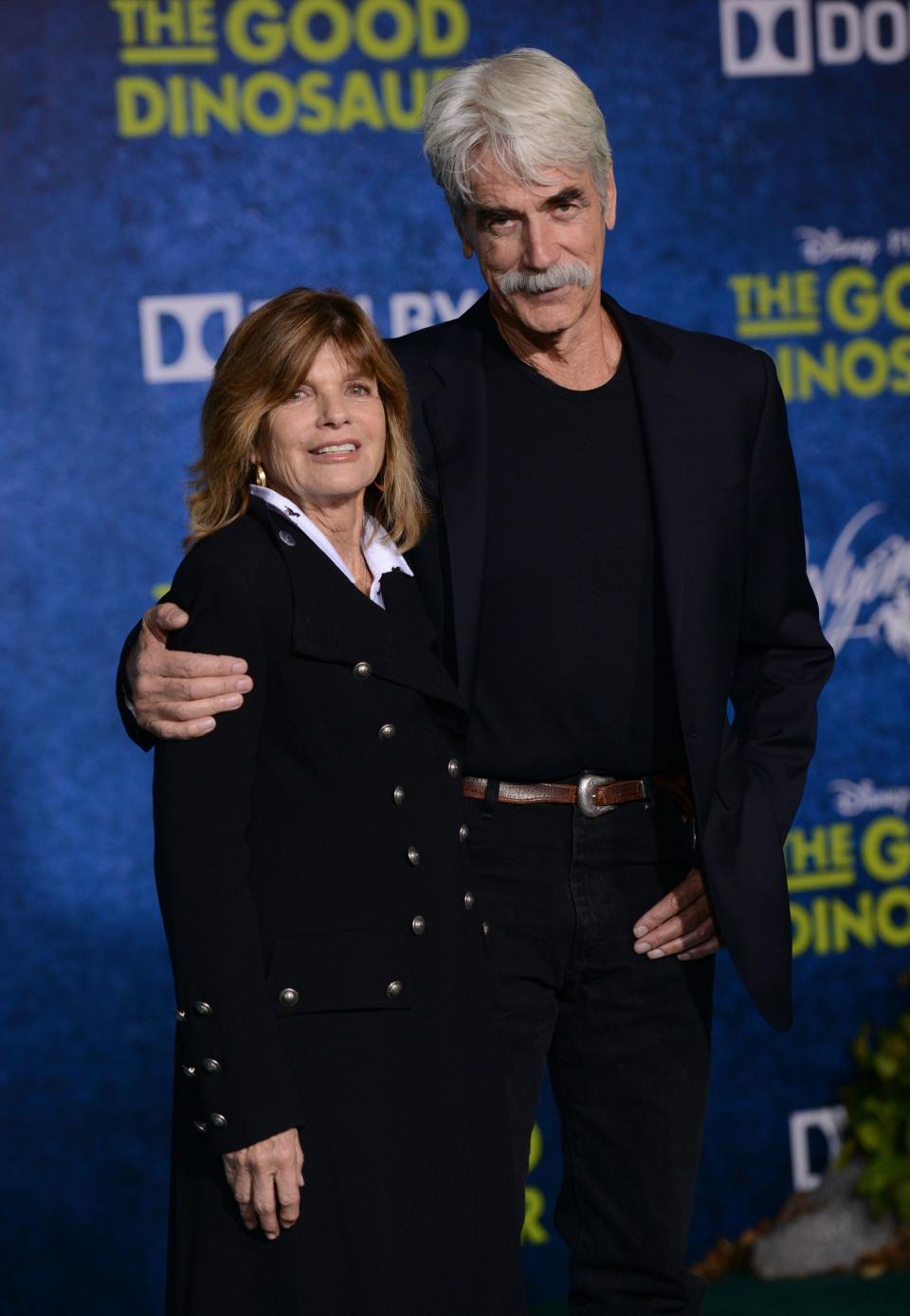 Sam Elliott and wife Katharine Ross attend the Disney Premiere of The Good Dinosaur in Hollywood, California, on November 17, 2015.&nbsp;