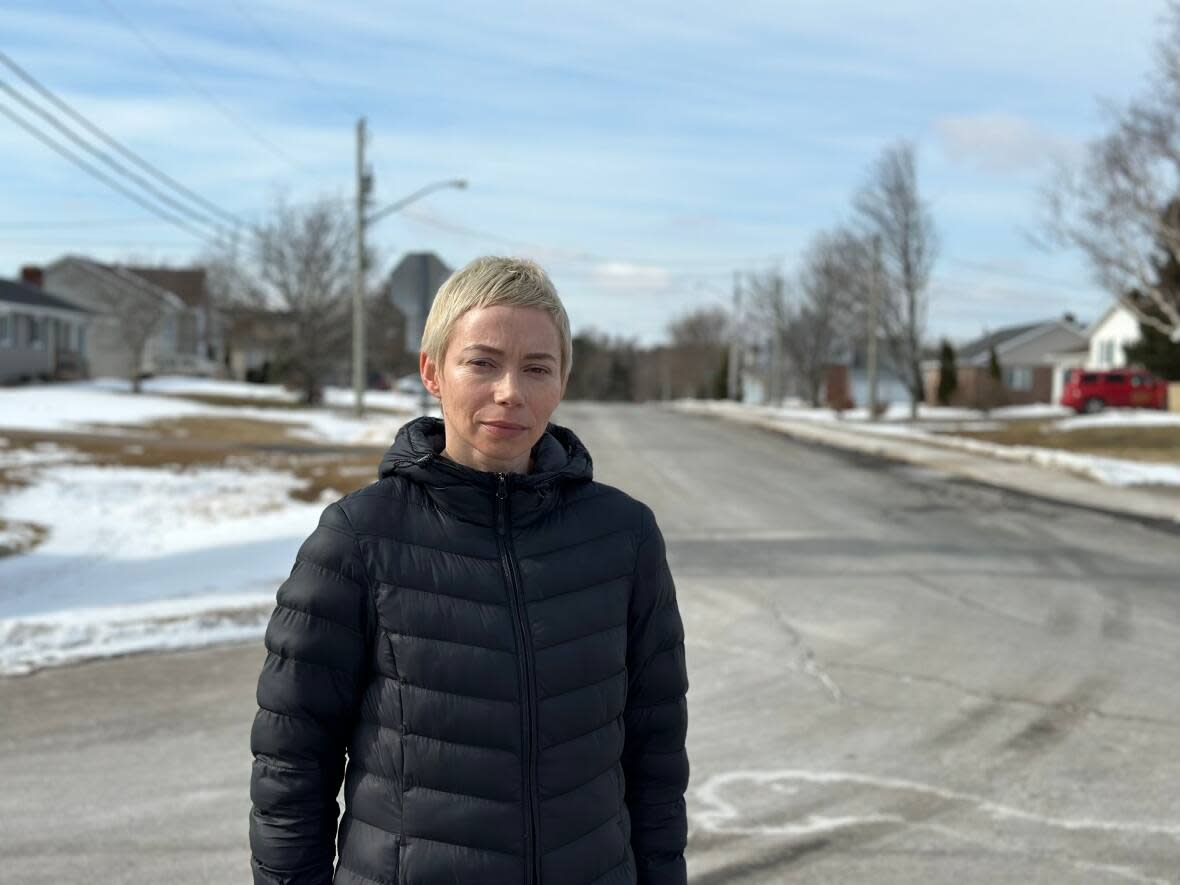 Tetiana Lysak arrived on P.E.I. in the fall of 2022 with her two-year-old daughter. She's been struggling to find work despite attending lots of information sessions and programs designed to help newcomers. (Thinh Nguyen/CBC - image credit)