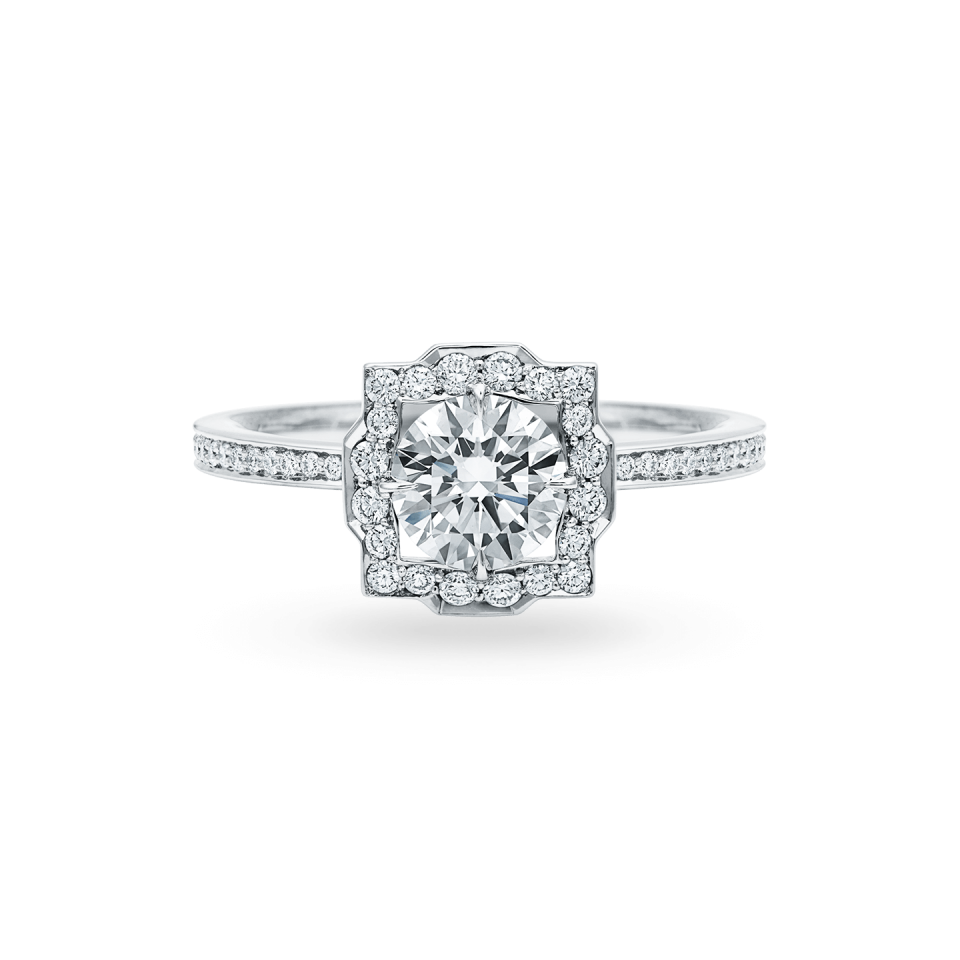 <p><strong>Harry Winston</strong></p><p>Harry Winston</p><p><strong>$12200.00</strong></p><p><a href="https://www.harrywinston.com/en/products/belle-by-harry-winston/belle-round-brilliant-diamond-micropave-engagement-ring/carat-weight-050-rgdprd005bel" rel="nofollow noopener" target="_blank" data-ylk="slk:Shop Now;elm:context_link;itc:0;sec:content-canvas" class="link ">Shop Now</a></p><p>A round-cut diamond—surrounded by a shapely bezel surround set with more white diamonds—sparkles on a platinum band. </p>