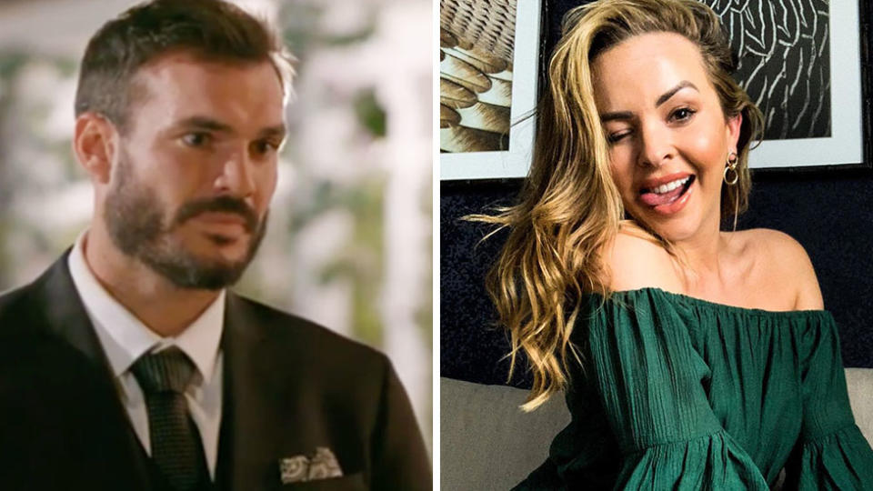 Angie Kent has called out Bachelor Locky Gilbert's Instagram 'liking spree'. Photo: Channel 10, Instagram/angiekent_.