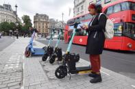 Tier demonstration of an e-scooter in London