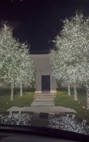 <p>Kim Kardashian/Instagram</p> Kardashian filmed her impressive Christmas tree lights in a video on Sunday