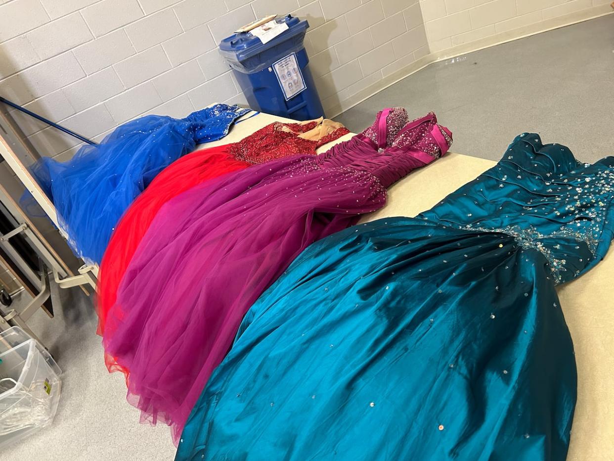 Cornerstone Baptist Church began its free prom dress giveaway, Beautiful You, in 2018, and it's since expanded to Montague. This year's event saw over 120 donated prom dresses up for grabs.   (Stacey Janzer/CBC - image credit)