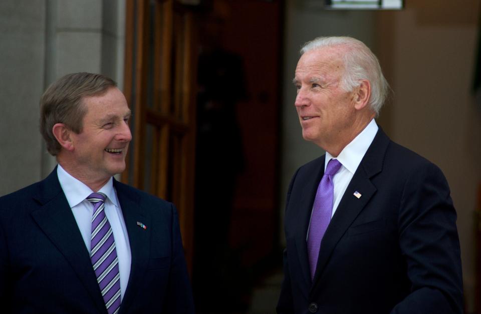 Joe Biden and Enda Kenny have met on many occasions, including in Dublin, in June 2016 (pictured) (AFP via Getty Images)