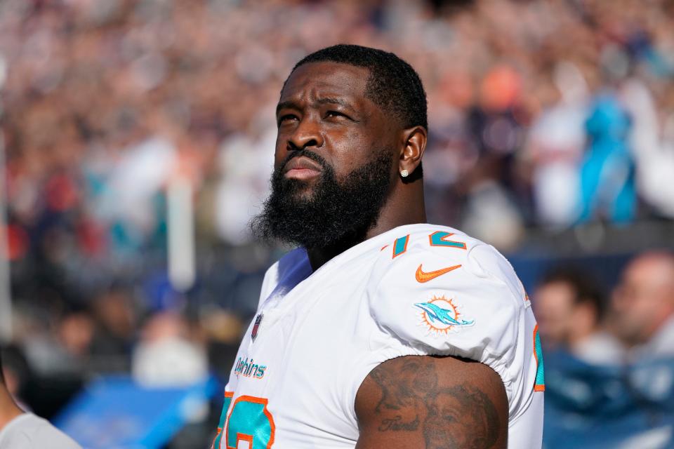 Terron Armstead left the game against the Texans in the third quarter with a pectoral injury. The Dolphins' next three games are on the road.