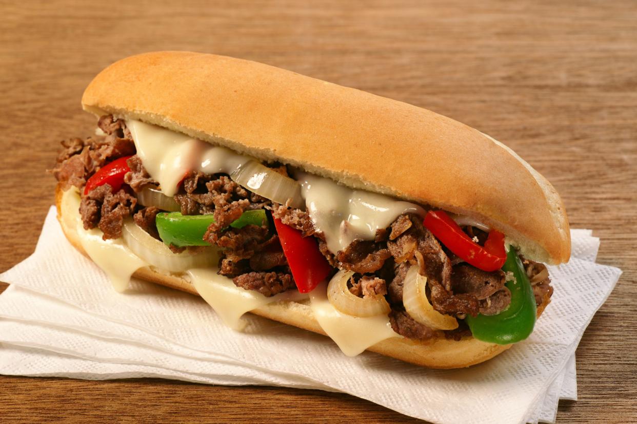 Philly cheesesteak sandwich.