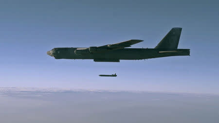 An unarmed AGM-86B Air-Launched Cruise Missile is released from a B-52H Stratofortress over the Utah Test and Training Range during a Nuclear Weapons System Evaluation Program sortie, 80miles west of Salt Lake City, Utah, U.S., September 22, 2014. Picture taken September 22, 2014. Air Force/Staff Sgt. Roidan Carlson/Handout via REUTERS