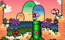 Der nächste Jump'n'Run-Geniestreich mit dem Kultklempner: In "Super Mario World 2: Yoshi's Island" ist Mario noch ein Baby, der eigentliche Star ist Yoshi. Einzigartig: Das Hüpfspiel sieht aus, als hätte man es mit Wachsmalstiften gezeichnet. (Bild: Nintendo)