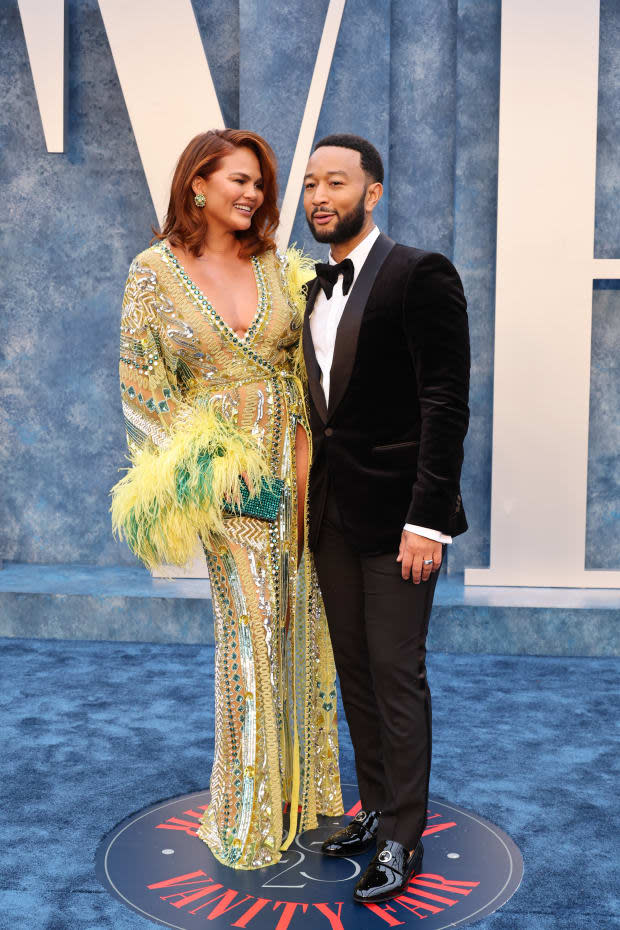 <p>Chrissy Teigen and John Legend</p><p><a href="https://www.gettyimages.com/detail/1473079518" rel="nofollow noopener" target="_blank" data-ylk="slk:Amy Sussman/Getty Images;elm:context_link;itc:0;sec:content-canvas" class="link ">Amy Sussman/Getty Images</a></p>