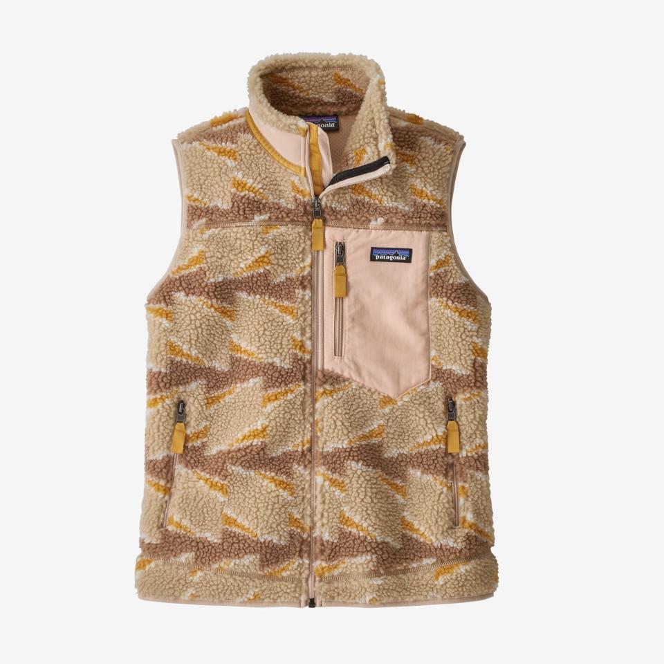 <h2>Patagonia Women's Classic Retro-X® Fleece Vest</h2><br>Because you can’t go wrong with a Patagonia fleece ever — especially on a suddenly-cooler evening after a day spent out in the sun. And without sleeves, this style in particular transitions easily from hot days into chillier nights. <br><em><br>Shop <strong><a href="https://www.patagonia.com/home/" rel="nofollow noopener" target="_blank" data-ylk="slk:Patagonia" class="link ">Patagonia</a></strong></em><br><br><br><br><strong>Patagonia</strong> Women's Classic Retro-X® Fleece Vest, $, available at 