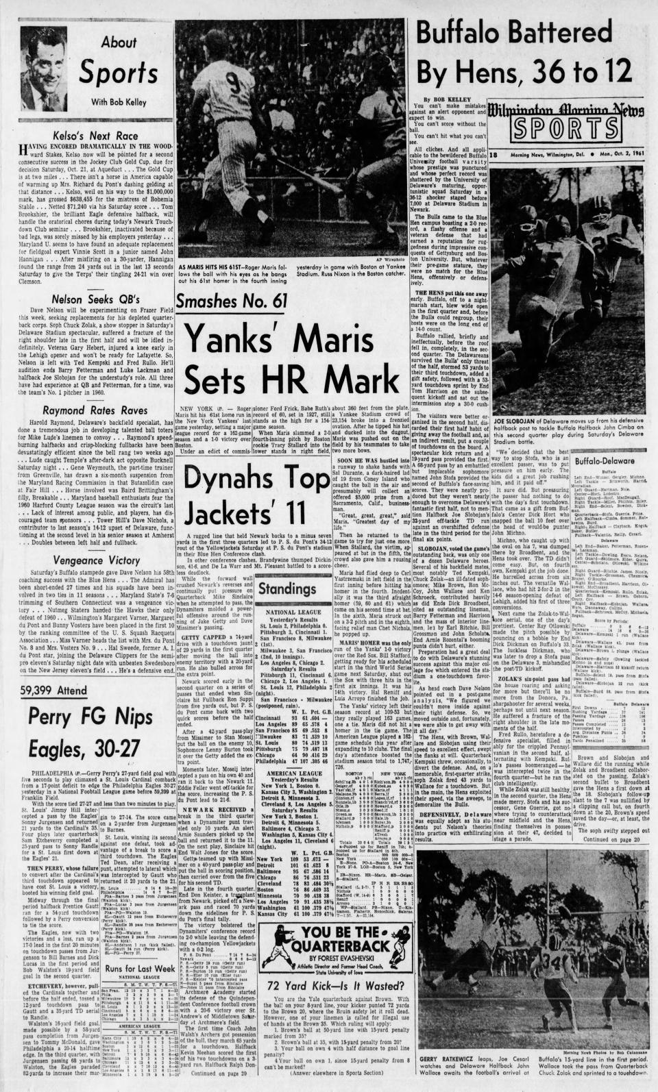 Page 18 from the Wilmington Morning News, Oct. 2, 1961.